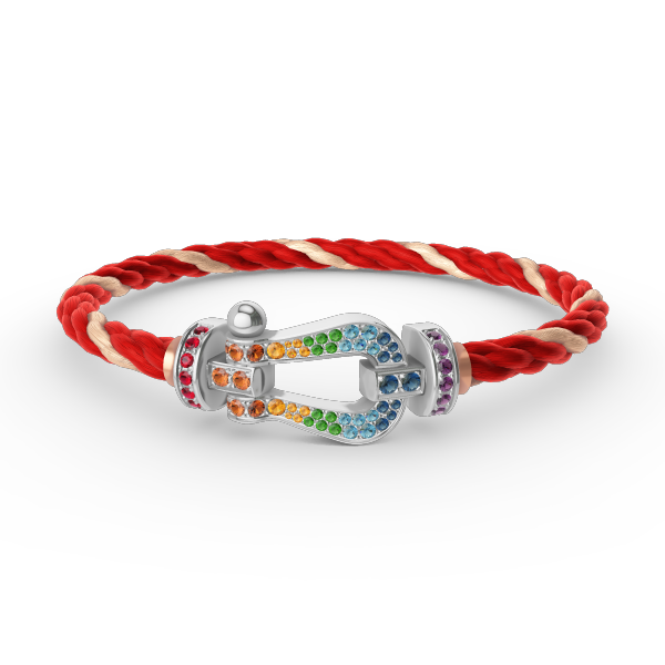 [Sophire Jewelry ]FORC LARGE HORSESHOE  COLORED DIAMOND BRACELET SILVER