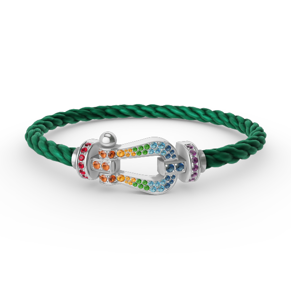[Sophire Jewelry ]FORC LARGE HORSESHOE  COLORED DIAMOND BRACELET SILVER