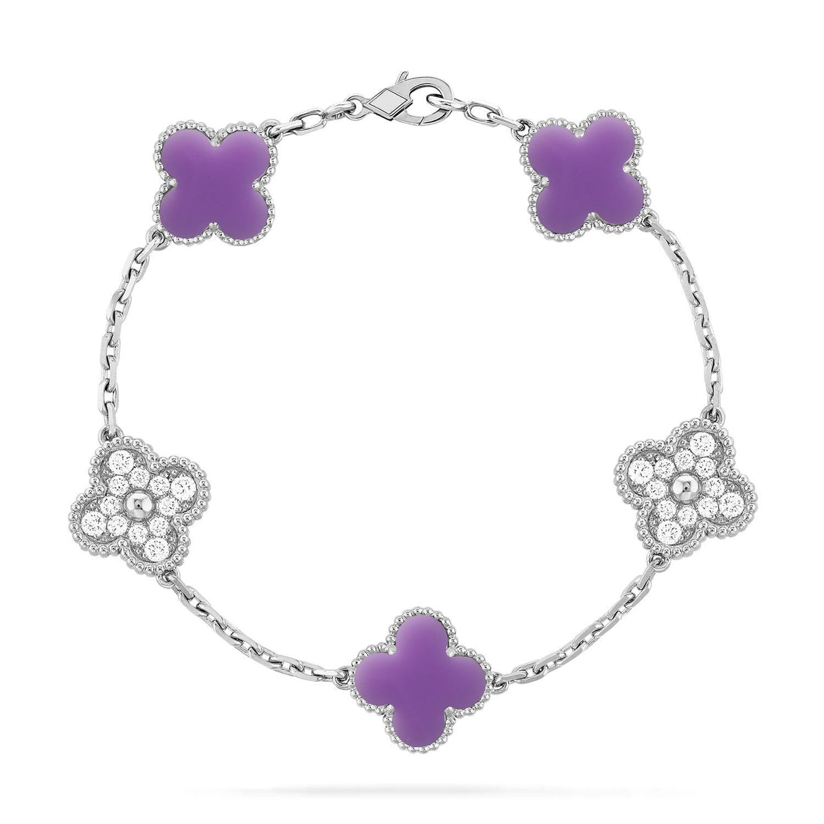 [Sophire Jewelry ]CLOVER 5 MOTIF LIGHT PURPLE BRACELET COLLECTION