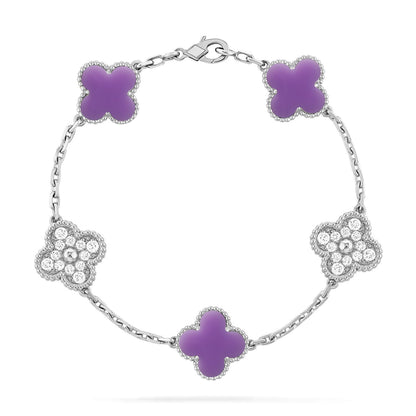 [Sophire Jewelry ]CLOVER 5 MOTIF LIGHT PURPLE BRACELET COLLECTION