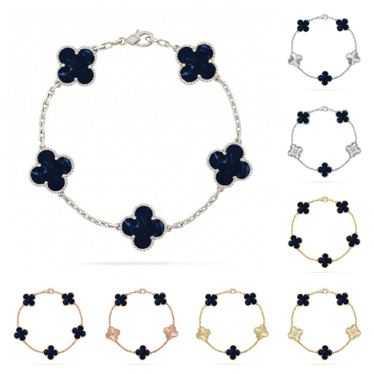 [Sophire]LUCKY CLOVER 5-MOTIF BRACELET - PIETERSITE COLLECTION