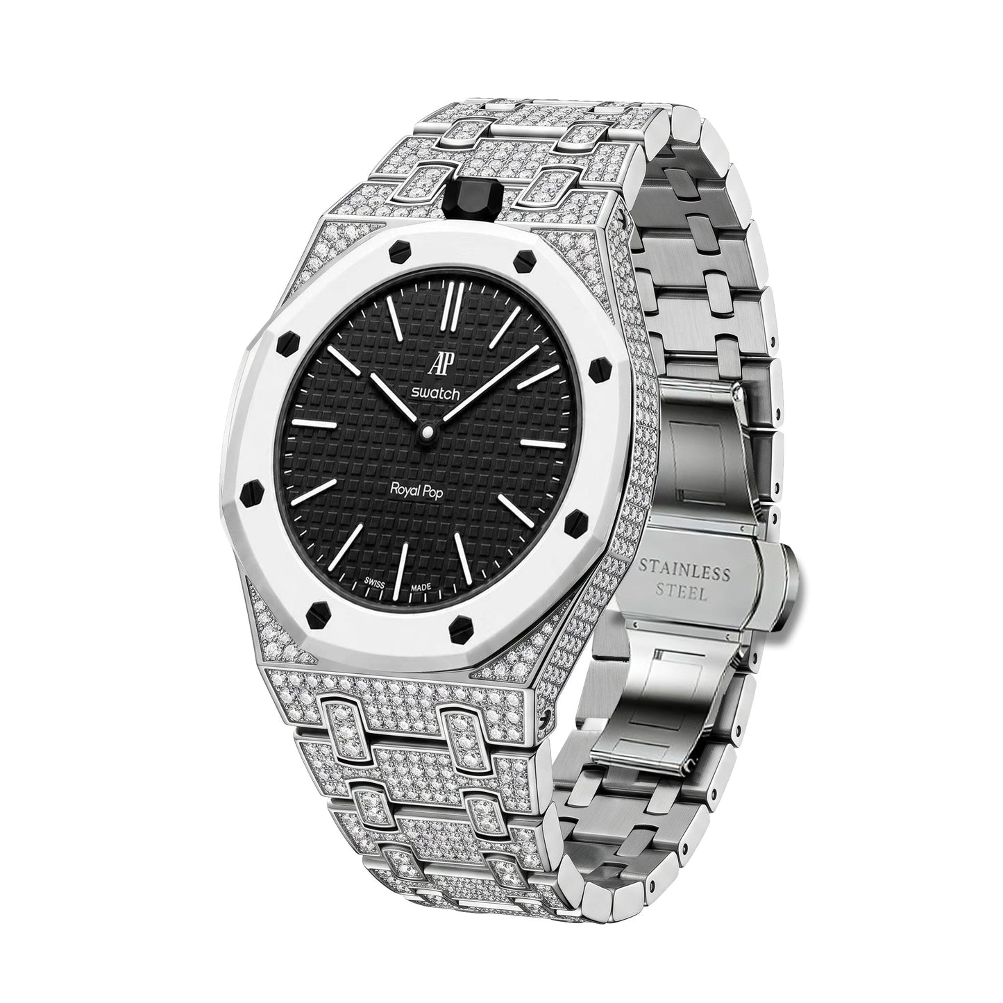 [Sophire]Royal Oak Pop Exclusive Bioceramic Case & Bioceramic Strap Full Diamond