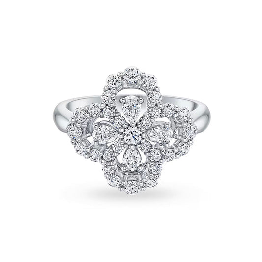 [Sophire]LOOP RING FULL MOTIF DIAMOND 16MM SILVE