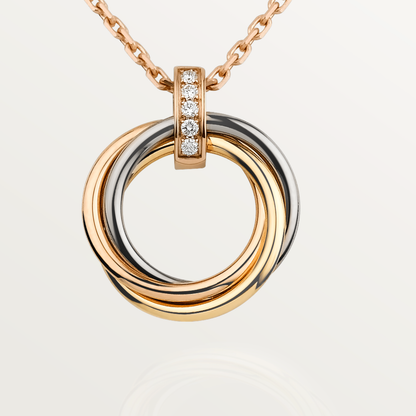 [Sophire Jewelry ]TRINITY NECKLACE GOLD  DIAMONDS