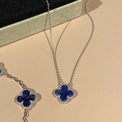 [Sophire Jewelry ]CLOVER 15MM PIETERSITE NECKLACE SILVER