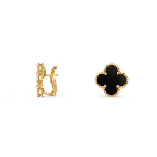 [Sophire]15MM CLOVER FLOWER STUD EARRINGS GOLD COLLECTION