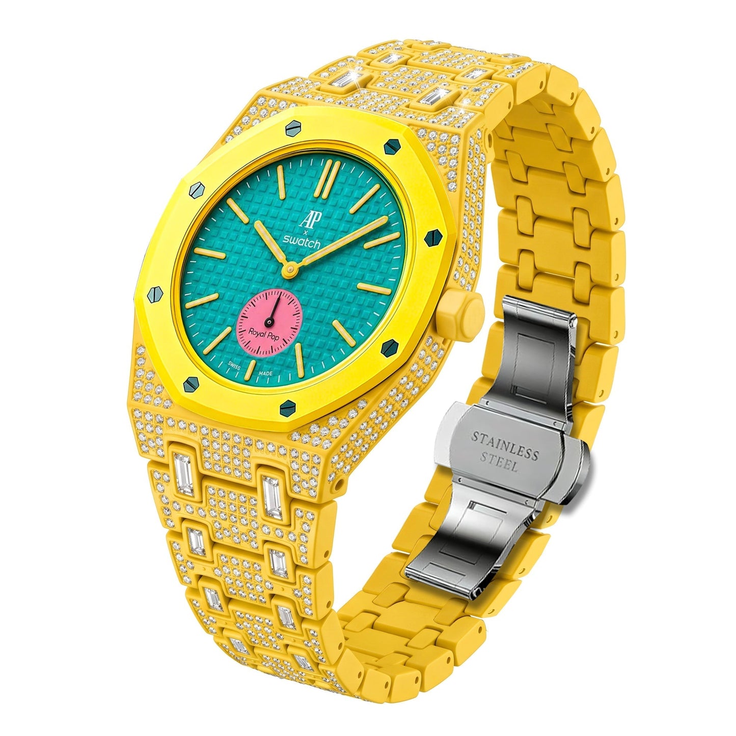 [Sophire]Royal Oak Pop Exclusive Bioceramic Case & Bioceramic Strap Full Diamond