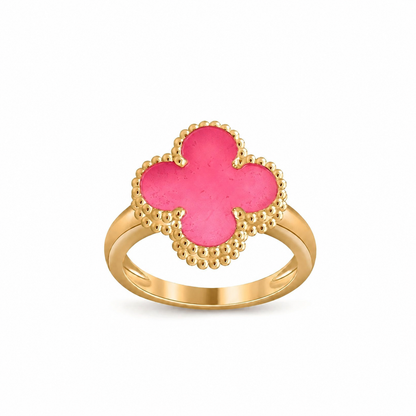 [Sophire  Jewelry]NEW CLOVER PINK ENAMEL RINGS