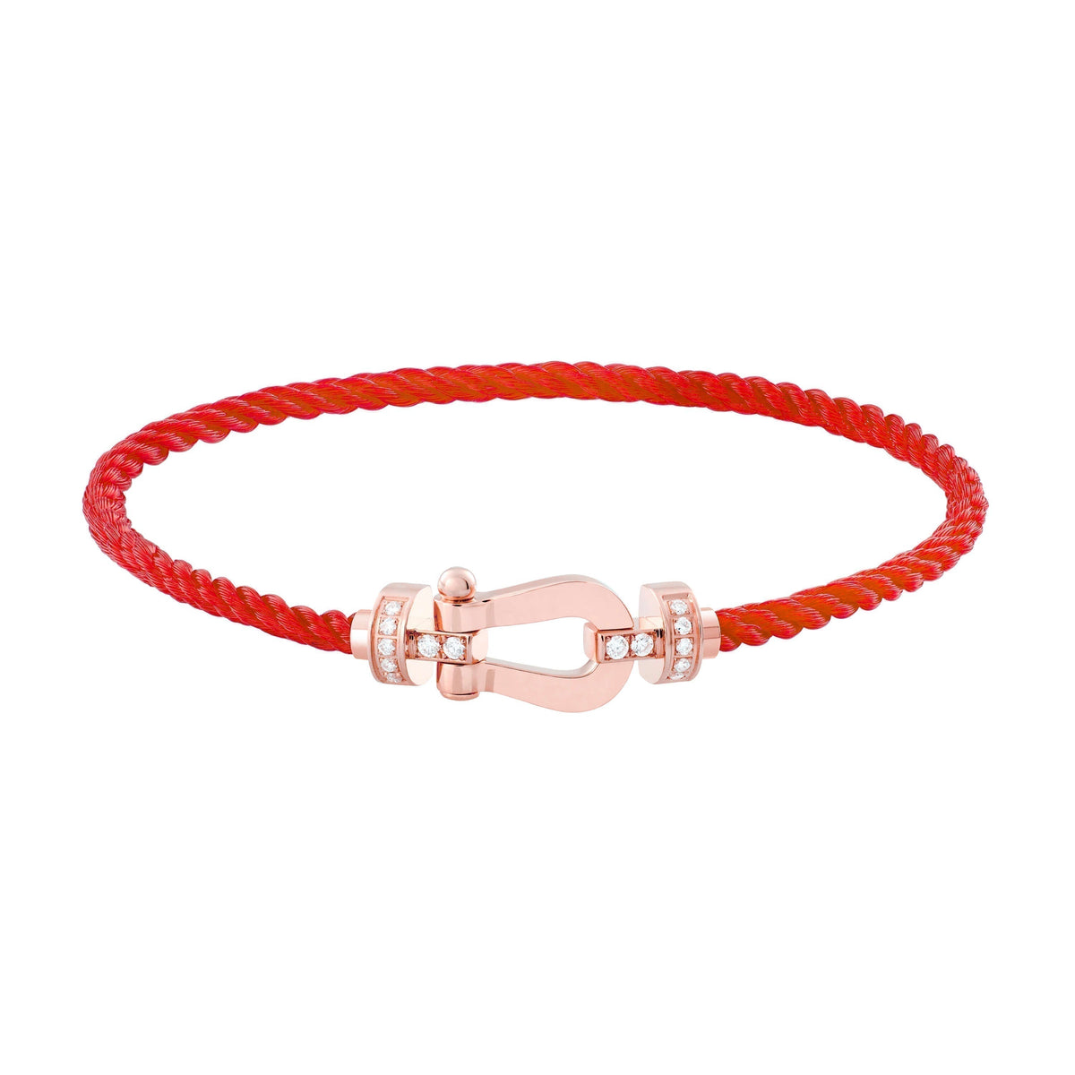 [Sophire Jewelry ]FORCE 10 HALF DIAMOND PINK GOLD RED CORDERI LARGE AND MEDIUM MODEL