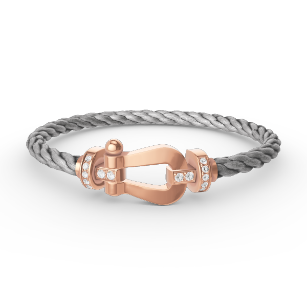[Sophire Jewelry ]FORCE LARGE HORSESHOE HALF DIAMOND BRACELET ROSE GOLD