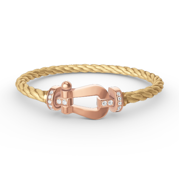 [Sophire Jewelry ]FORCE LARGE HORSESHOE HALF DIAMOND BRACELET ROSE GOLD