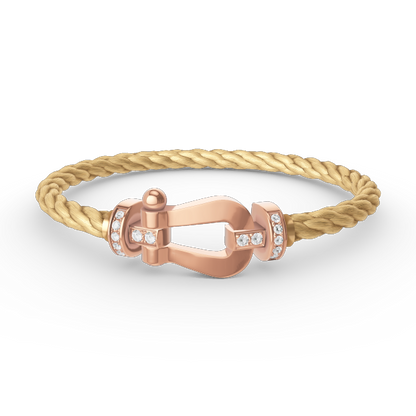 [Sophire Jewelry ]FORCE LARGE HORSESHOE HALF DIAMOND BRACELET ROSE GOLD