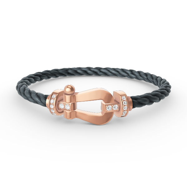 [Sophire Jewelry ]FORCE LARGE HORSESHOE HALF DIAMOND BRACELET ROSE GOLD