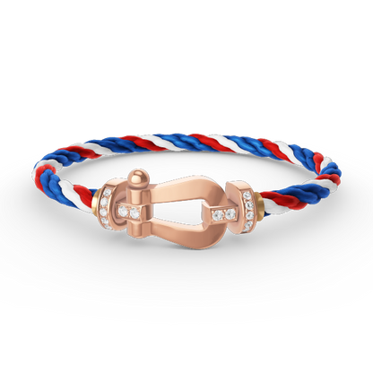 [Sophire Jewelry ]FORCE LARGE HORSESHOE HALF DIAMOND BRACELET ROSE GOLD