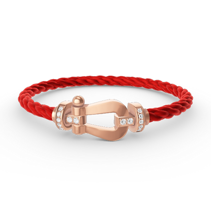 [Sophire Jewelry ]FORCE LARGE HORSESHOE HALF DIAMOND BRACELET ROSE GOLD