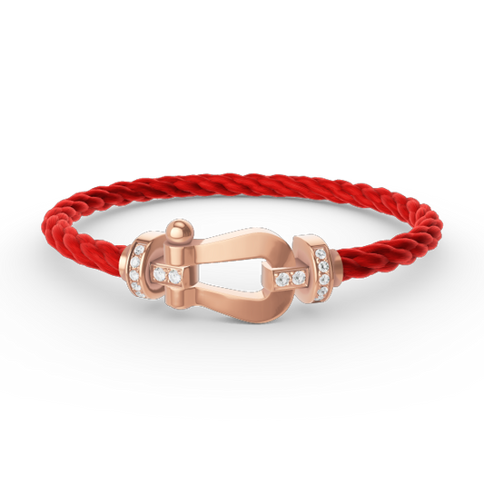 [Sophire]FORCE LARGE HORSESHOE HALF DIAMOND BRACELET - ROSE GOLD