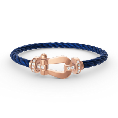 [Sophire Jewelry ]FORCE LARGE HORSESHOE HALF DIAMOND BRACELET ROSE GOLD