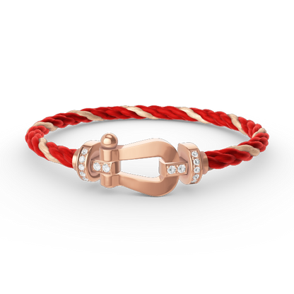 [Sophire Jewelry ]FORCE LARGE HORSESHOE HALF DIAMOND BRACELET ROSE GOLD