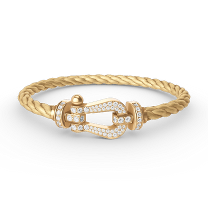 [Sophire Jewelry ]FORCE LARGE HORSESHOE FULL DIAMOND BRACELET GOLD