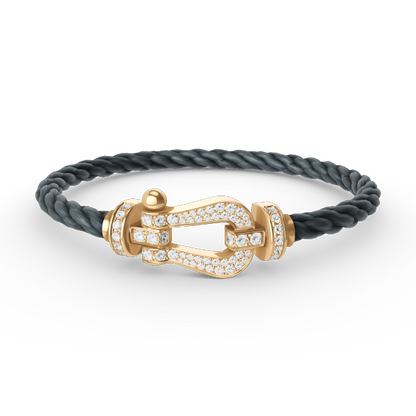 [Sophire Jewelry ]FORCE LARGE HORSESHOE FULL DIAMOND BRACELET GOLD
