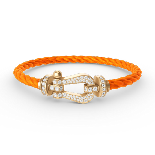 [Sophire]FORCE LARGE HORSESHOE FULL DIAMOND BRACELET - GOLD