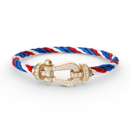[Sophire Jewelry ]FORCE LARGE HORSESHOE FULL DIAMOND BRACELET GOLD