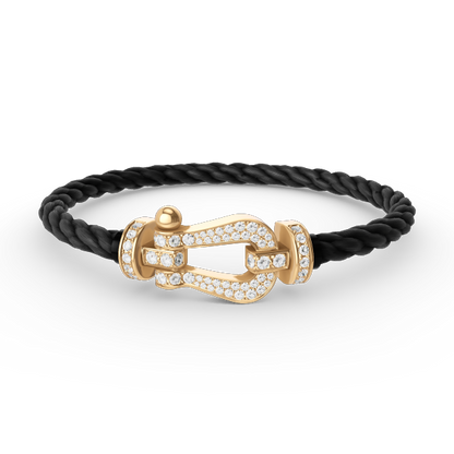 [Sophire Jewelry ]FORCE LARGE HORSESHOE FULL DIAMOND BRACELET GOLD