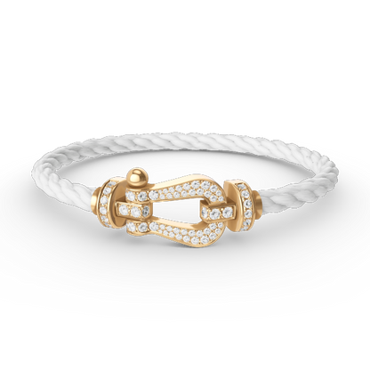 [Sophire Jewelry ]FORCE LARGE HORSESHOE FULL DIAMOND BRACELET GOLD