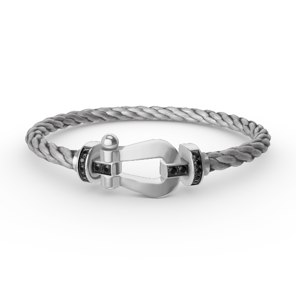 [Sophire Jewelry ]FORCE LARGE HORSESHOE BLACK DIAMOND BRACELET SILVER