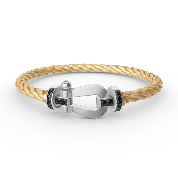 [Sophire Jewelry ]FORCE LARGE HORSESHOE BLACK DIAMOND BRACELET SILVER