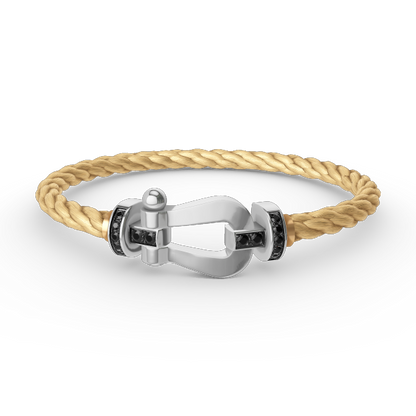 [Sophire Jewelry ]FORCE LARGE HORSESHOE BLACK DIAMOND BRACELET SILVER