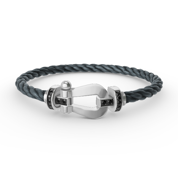 [Sophire Jewelry ]FORCE LARGE HORSESHOE BLACK DIAMOND BRACELET SILVER