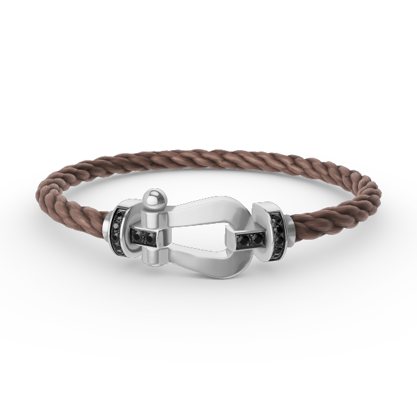 [Sophire Jewelry ]FORCE LARGE HORSESHOE BLACK DIAMOND BRACELET SILVER