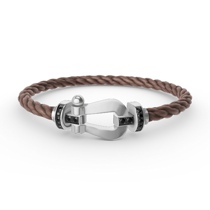 [Sophire Jewelry ]FORCE LARGE HORSESHOE BLACK DIAMOND BRACELET SILVER