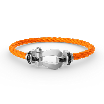[Sophire Jewelry ]FORCE LARGE HORSESHOE BLACK DIAMOND BRACELET SILVER