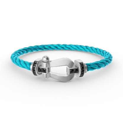 [Sophire Jewelry ]FORCE LARGE HORSESHOE BLACK DIAMOND BRACELET SILVER