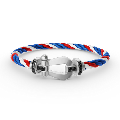 [Sophire Jewelry ]FORCE LARGE HORSESHOE BLACK DIAMOND BRACELET SILVER