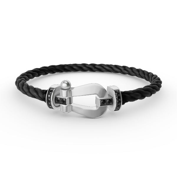 [Sophire Jewelry ]FORCE LARGE HORSESHOE BLACK DIAMOND BRACELET SILVER