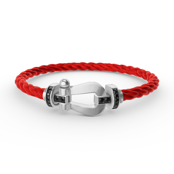 [Sophire Jewelry ]FORCE LARGE HORSESHOE BLACK DIAMOND BRACELET SILVER