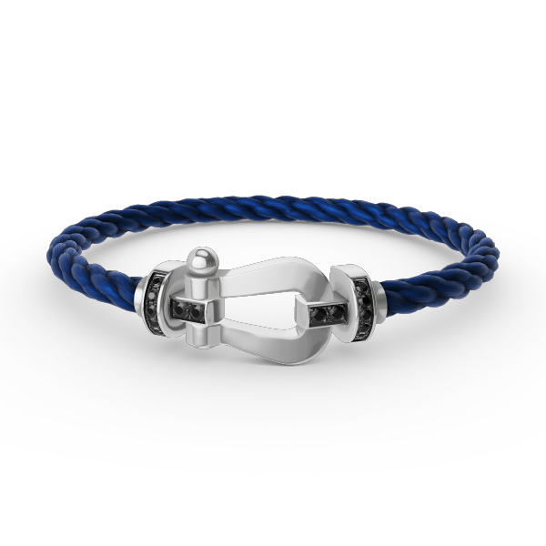 [Sophire Jewelry ]FORCE LARGE HORSESHOE BLACK DIAMOND BRACELET SILVER