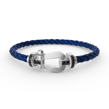 [Sophire Jewelry ]FORCE LARGE HORSESHOE BLACK DIAMOND BRACELET SILVER