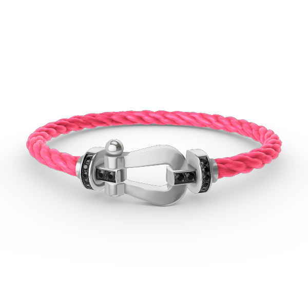 [Sophire Jewelry ]FORCE LARGE HORSESHOE BLACK DIAMOND BRACELET SILVER