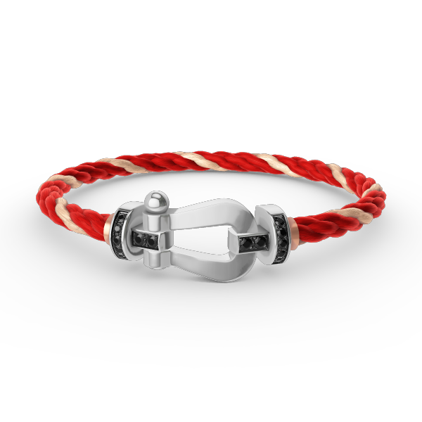 [Sophire Jewelry ]FORCE LARGE HORSESHOE BLACK DIAMOND BRACELET SILVER