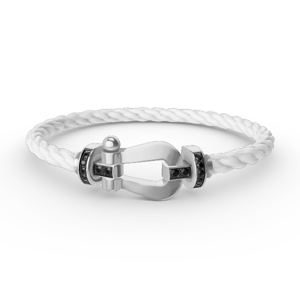 [Sophire Jewelry ]FORCE LARGE HORSESHOE BLACK DIAMOND BRACELET SILVER