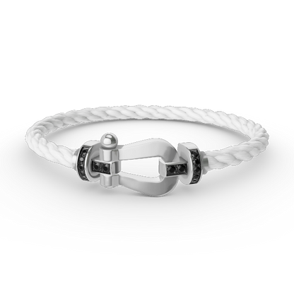 [Sophire Jewelry ]FORCE LARGE HORSESHOE BLACK DIAMOND BRACELET SILVER