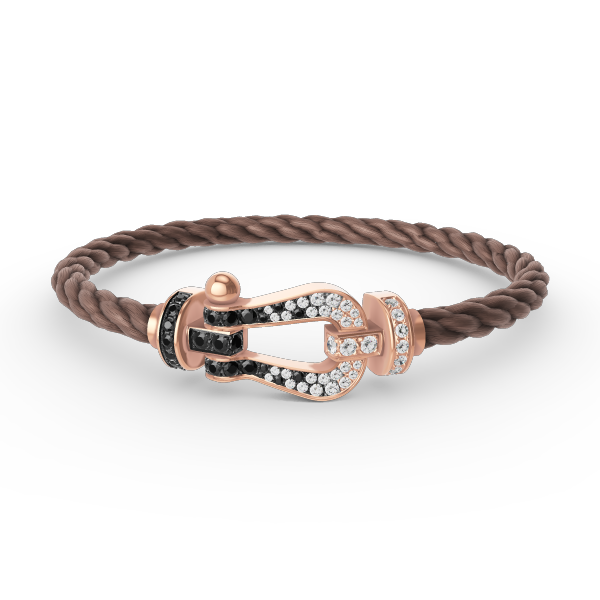 [Sophire Jewelry ]FORCE LARGE HORSESHOE BLACK WHITE DIAMOND BRACELET ROSE GOLD