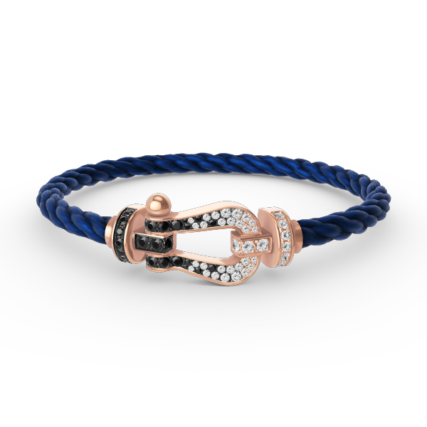 [Sophire Jewelry ]FORCE LARGE HORSESHOE BLACK WHITE DIAMOND BRACELET ROSE GOLD