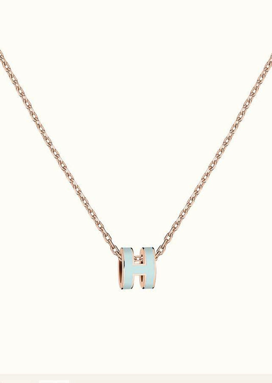 [Sophire]POP H LIGHT BLUE NECKLACE