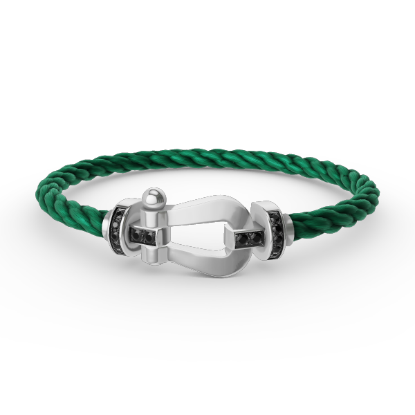 [Sophire Jewelry ]FORCE LARGE HORSESHOE BLACK DIAMOND BRACELET SILVER