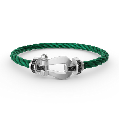 [Sophire Jewelry ]FORCE LARGE HORSESHOE BLACK DIAMOND BRACELET SILVER